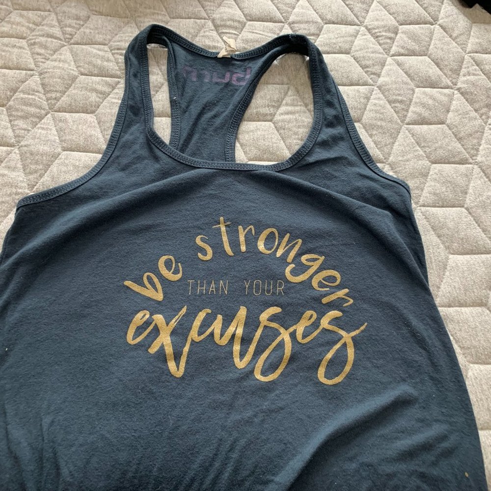 Burn Bootcamp - Navy Tank - Stronger than Excuses - Size S
